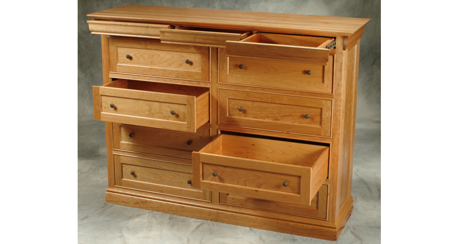 Maple Dresser with Hidden Drawers - Open